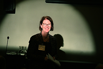 Lise Øvreås (smiling female) is pleased with the International VISTA seminar and Researcher Day 2021. (Photo: Ola G. Sæther for DNVA)