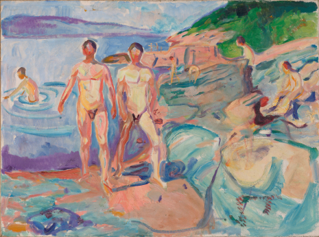 Edvard Munchs maleri av menn på stranden