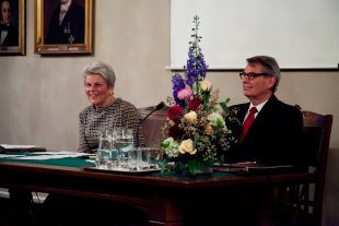 Arrangementene foregår i Akademiets hus og er åpne for alle interesserte med mindre noe annet er presisert. På bildet: Preses Kirsti Strøm Bull og generalsekretær Øivind Andersen. Foto: Eirik Furu Baardsen