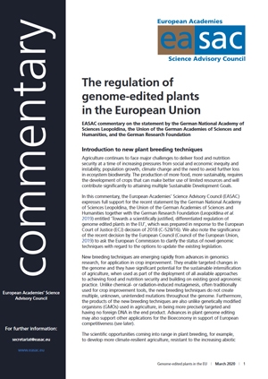 Science Advice - EASAC - The regulation of genome-edited plants in the European Union