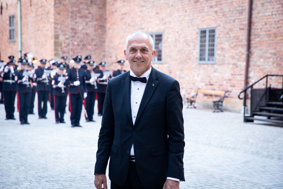 Antoine Petit ved ankomst til Abelbanketten