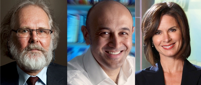 Nils Chr. Stenseth, Jim Al-Khalili og Elizabeth Vargas.